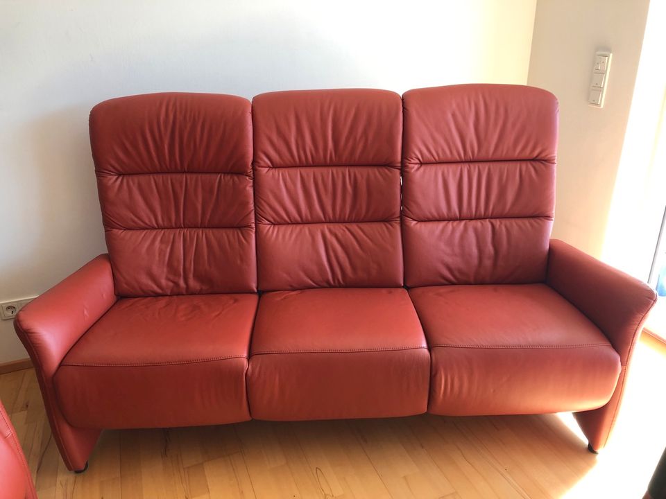 Sitzgarnitur/Sofa Leder in Biberbach