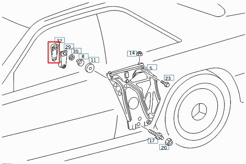 Fensterheberabdeckung für Mercedes-Benz W123 W124 W126 W201 W460 in Badbergen