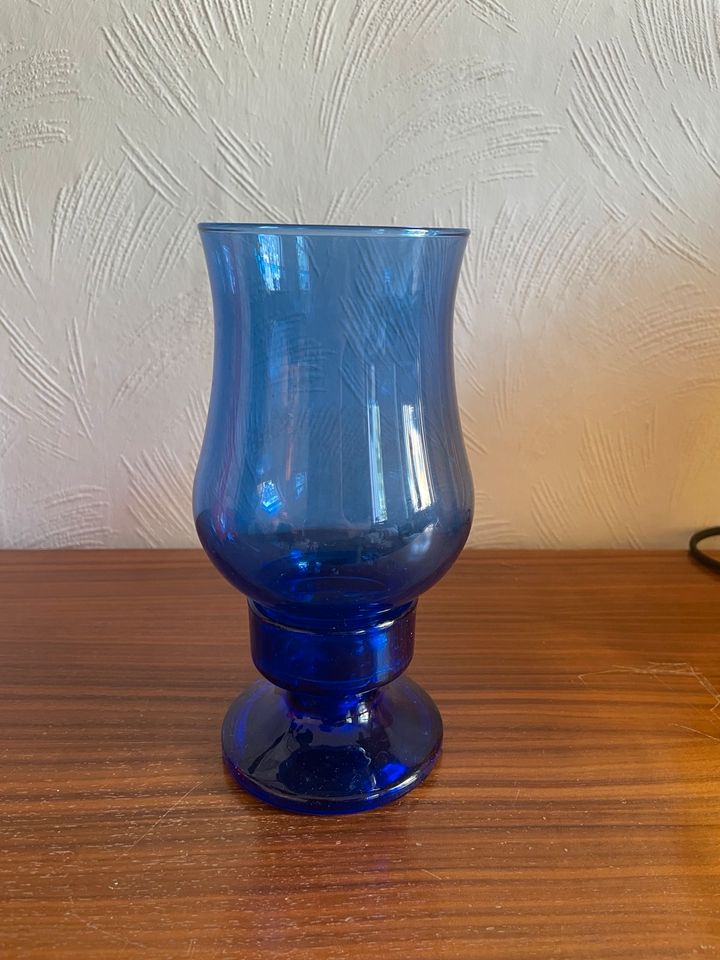 Vintage/ Retro/ Glasdeko/ Mid Century/ Dunkelblaue Vase/ Rarität in Fulda