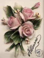 Capodimonte Italien Porzellanbild Blumen Rosen Kunst Vintage München - Trudering-Riem Vorschau