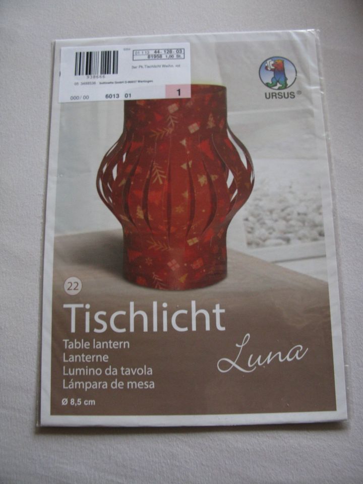 Tischlicht Luna Motiv 22 - rot - 16 cm  - 6 Blatt - 115g/m² in Troisdorf