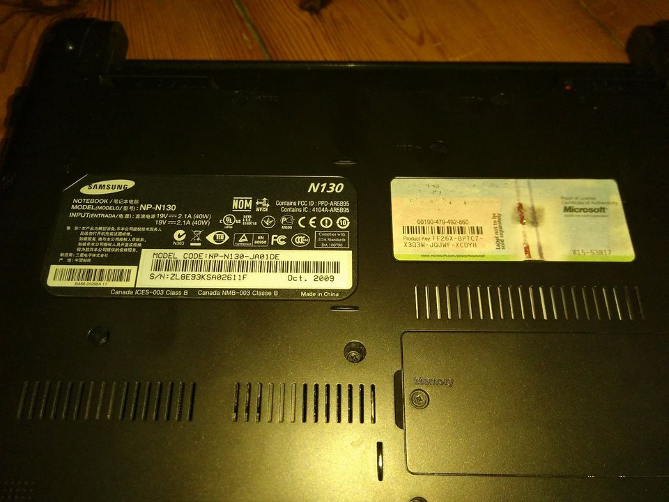 Samsung N130 Notebook Laptop 160GB HDD 2GB RAM 1,6GHz 10" ohne OS in Potsdam