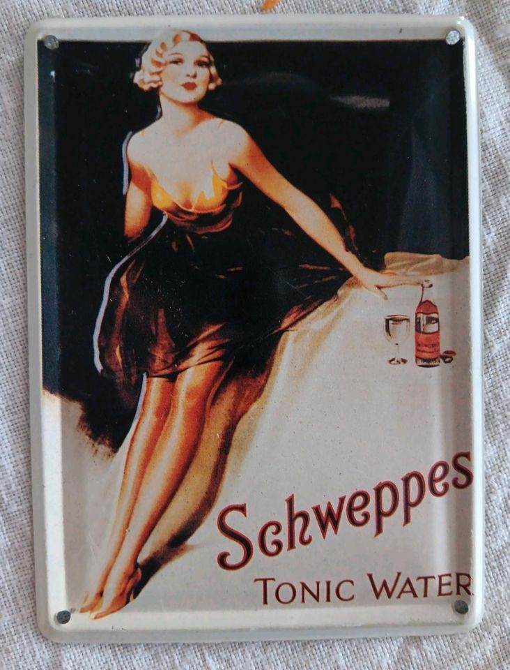 Werbung, Schweppes, 20er Jahre, Blechschild in Babensham