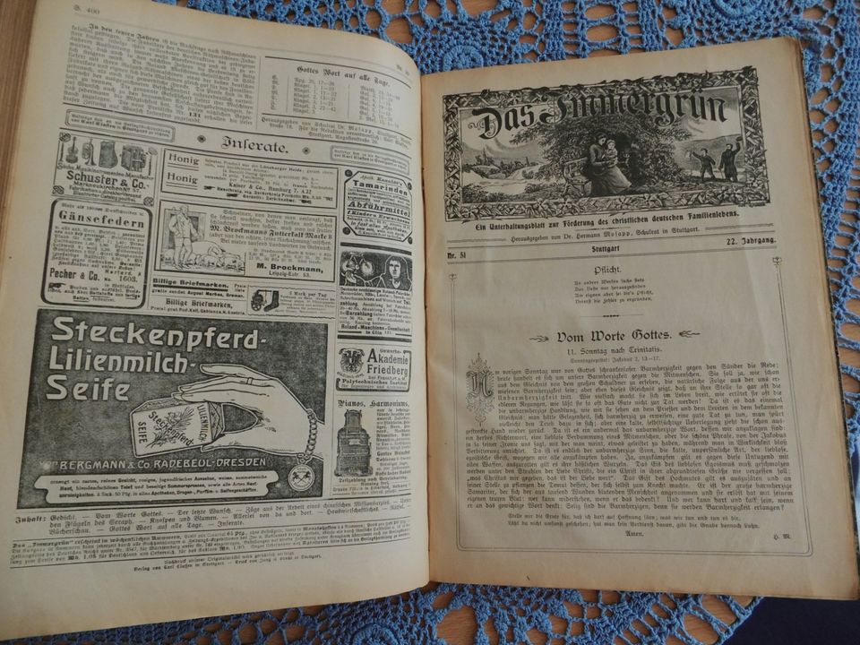 Historisches Buch 1905 Das Immergrün Museum - Rarität - Altertum in Grömitz