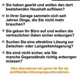 Wohnungsauflösung Entrümpelung Nachlass Privat oder Gewerblich in Münnerstadt