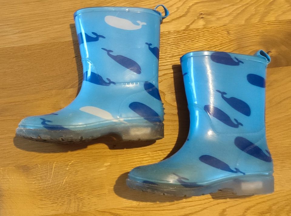 Gummistiefel Motiv Wal in Farbe blau Gr. 27 mit LED in Amtsberg