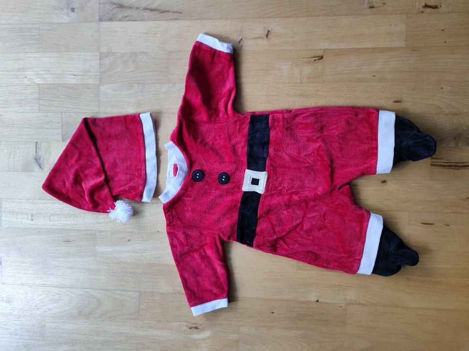 Baby Weihnachtskostüm Overall + Mütze Größe 56 in Seligenstadt