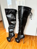 Overknee Boots Stiletto Schnürstiefel 37 über Knie Stiefel Sachsen-Anhalt - Halle Vorschau