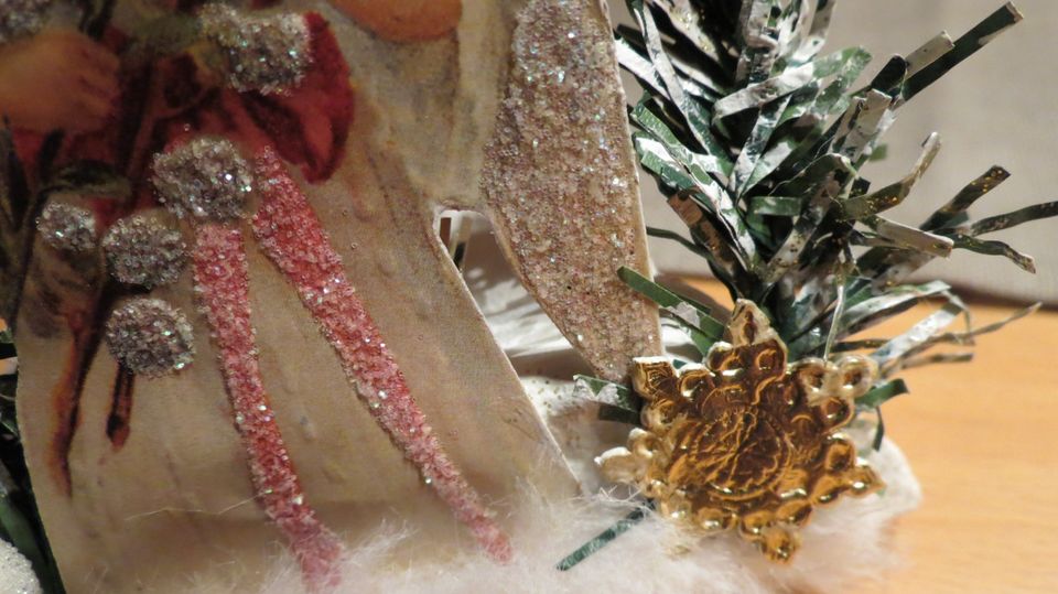 Zauberhafter Oblaten Engel auf Stein, Dresdner Pappe, Weihnachten in Kaiserslautern