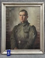 Otto Vaeltl Ölgemälde Junger Wehrmacht Soldat Portrait WWII Frankfurt am Main - Griesheim Vorschau
