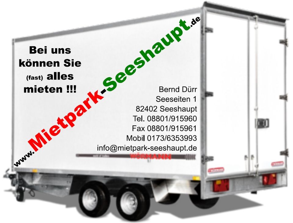 Anhänger mieten, Mietanhänger Autotransporter Kühlanhänger Kipper in Seeshaupt