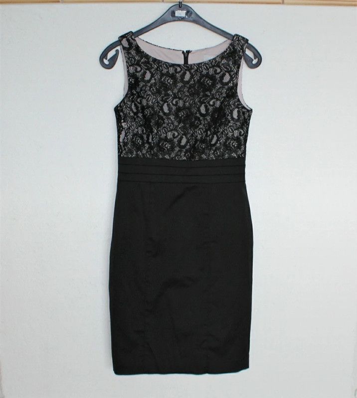 H&M Cocktailkleid Kleid, Schwarz/ Beige Gr. 36 S, Tolles Muster in Kraichtal