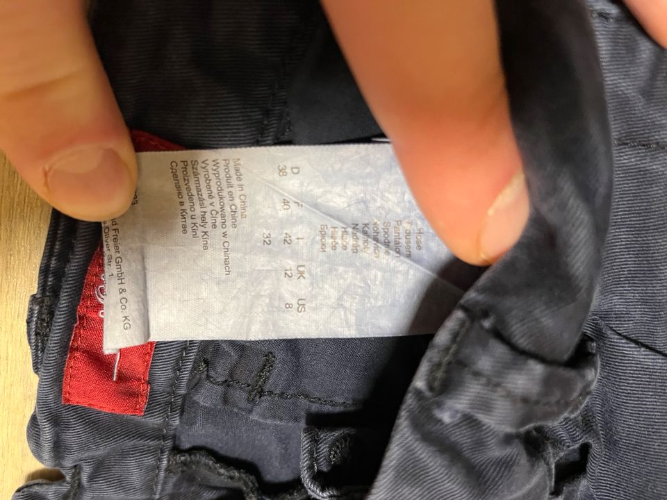 S. Oliver Smart Chino Hose, Größe 38, Farbe: blau in Birkenau