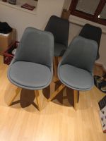 Vier Stühle modern Holzbeine Stoff grau Bayern - Lindau Vorschau