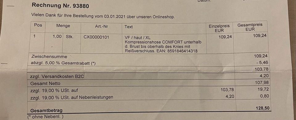 Kompressionshose COMFORT in Heidesheim