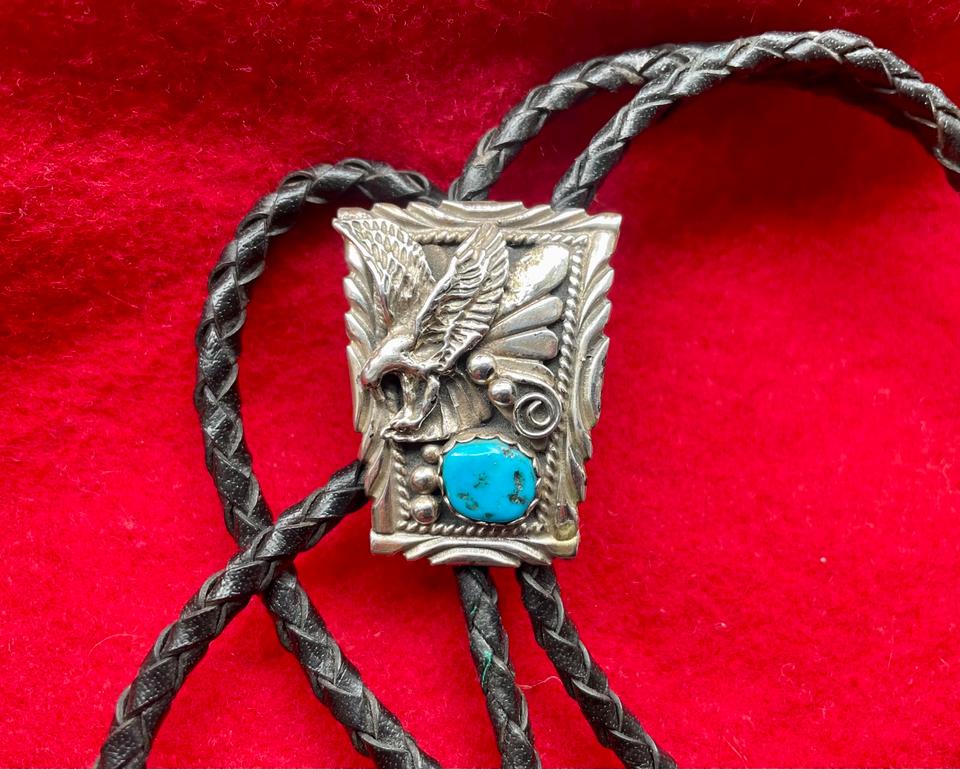 Bolo Tie Krawatten Halskette 925 Silber Biker Indianer Türkis in Ulm