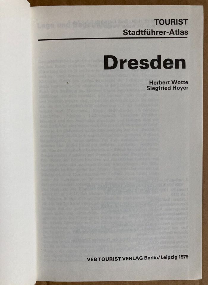 TOURIST - Stadtführer Atlas - DRESDEN, 1979 in Dresden