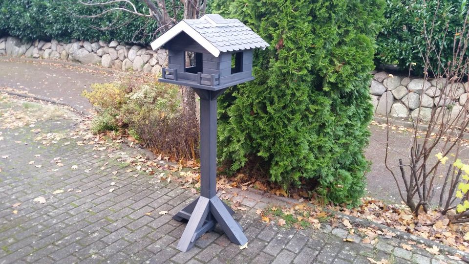 Vogelhaus Futterhaus Vogelhäuschen Anthrazit Handarbeit in Lütjensee