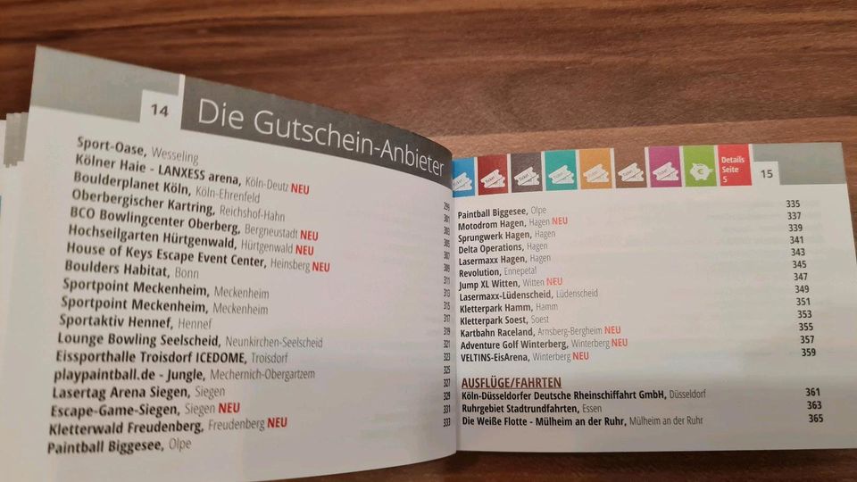 Freizeitblock / Freizeit Gutscheine / Wellness / Kino / in Velbert