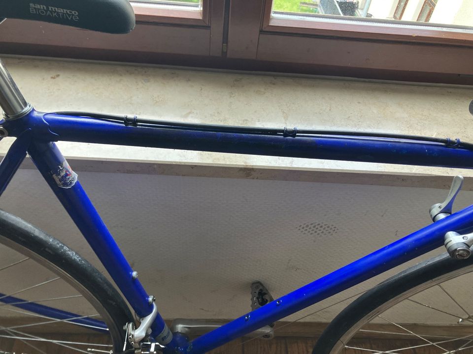 blaues Rennrad 50 51,5 aus Cromor Stahl 28 Zoll in Leipzig
