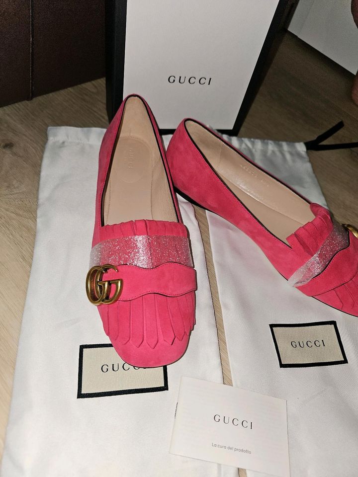 Gucci GG Marmont Wildleder-Flats Pink ❤️Original NEU in Steinfurt