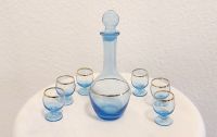 Likör o. Schnaps Set blaues Glas 60er 70 Jahre Vintage Böhmen Niedersachsen - Grünendeich Niederelbe Vorschau