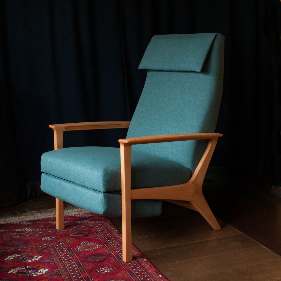 Mid-Century Sessel mit Liegefunktion, Vintage in Flieden