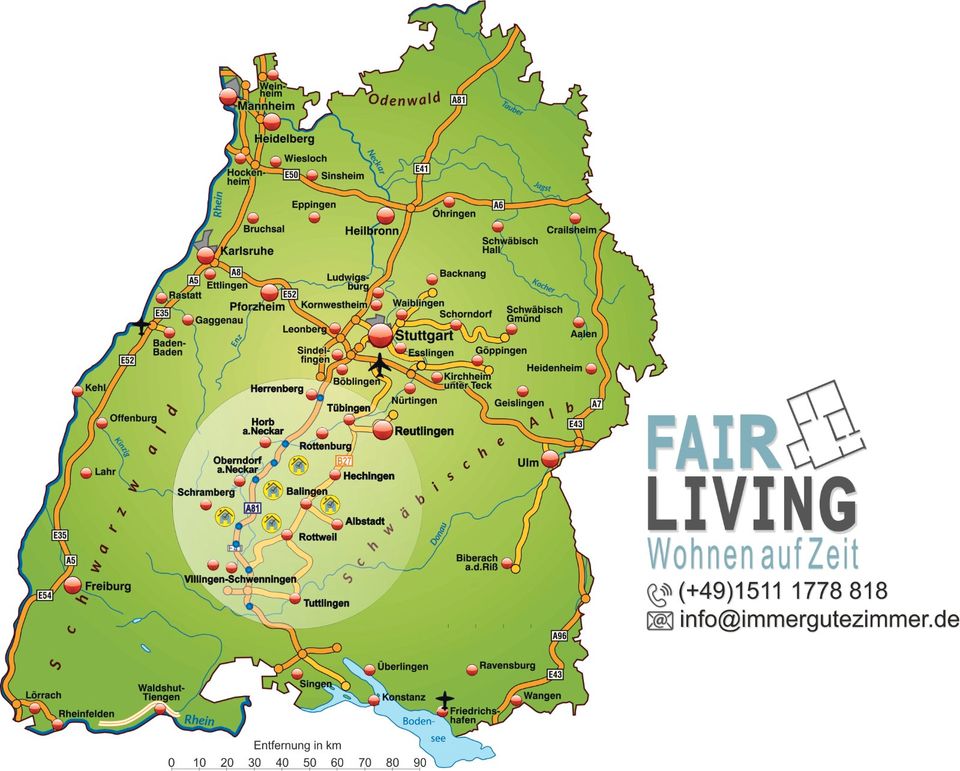 Region OBERNDORF * Unterkunft für Profis ab 3 bis < 60 Personen gut & günstig + Apartment + Monteurzimmer + Zimmer + Pension Hostel Ferienwohnung Hotel * auch große Gruppen & Brigaden + Accomondation in Oberndorf am Neckar