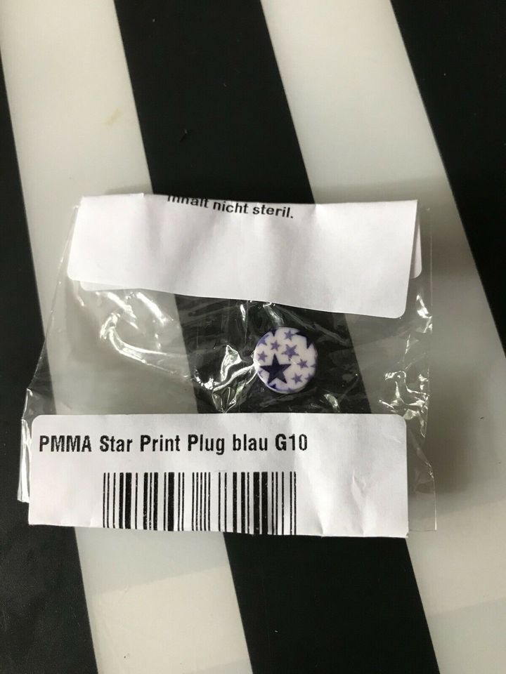 Star Print Plug Sterne blau Neu eingeschweißt Piercingschmuck in Oberhausen