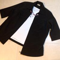Blusen-Jacke 3/4 Arm mit weißem Top, Gr. 48 + Kette Brandenburg - Teltow Vorschau