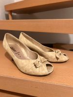 Gabor Sommerschuhe Sandale 37/4 beige/golden Leder Baden-Württemberg - Weikersheim Vorschau