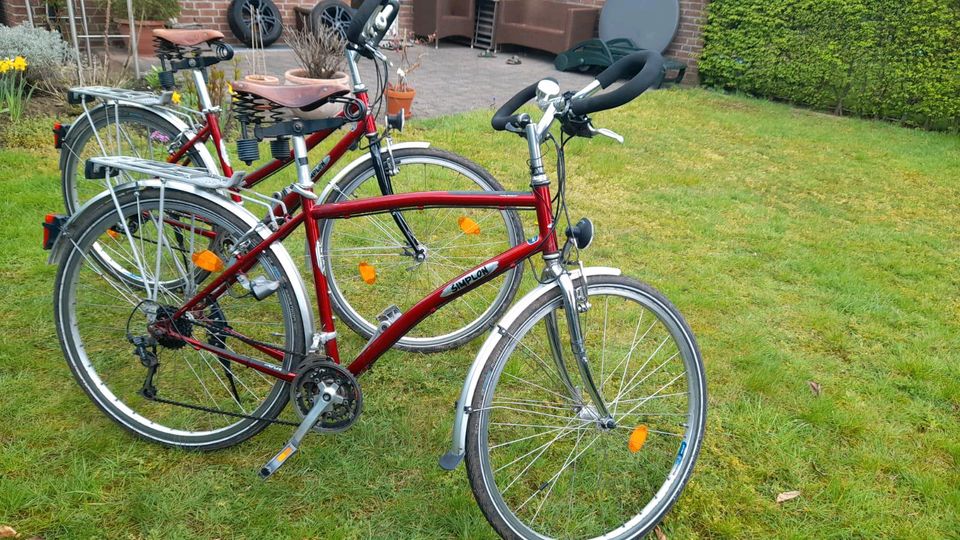 2x Fahrrad Paar Herrenrad Damenrad 28 Zoll Ledersattel in Dinslaken