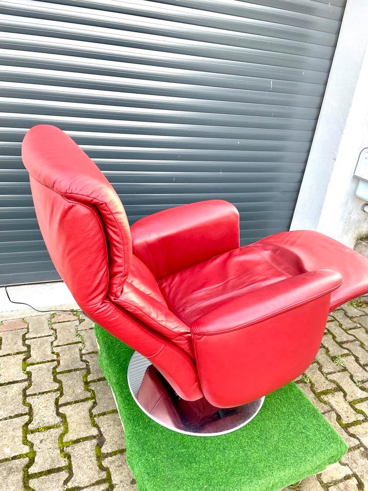 Ewald Schillig Leder Relaxsessel elektrisch verstellbar, drehbar in Bensheim