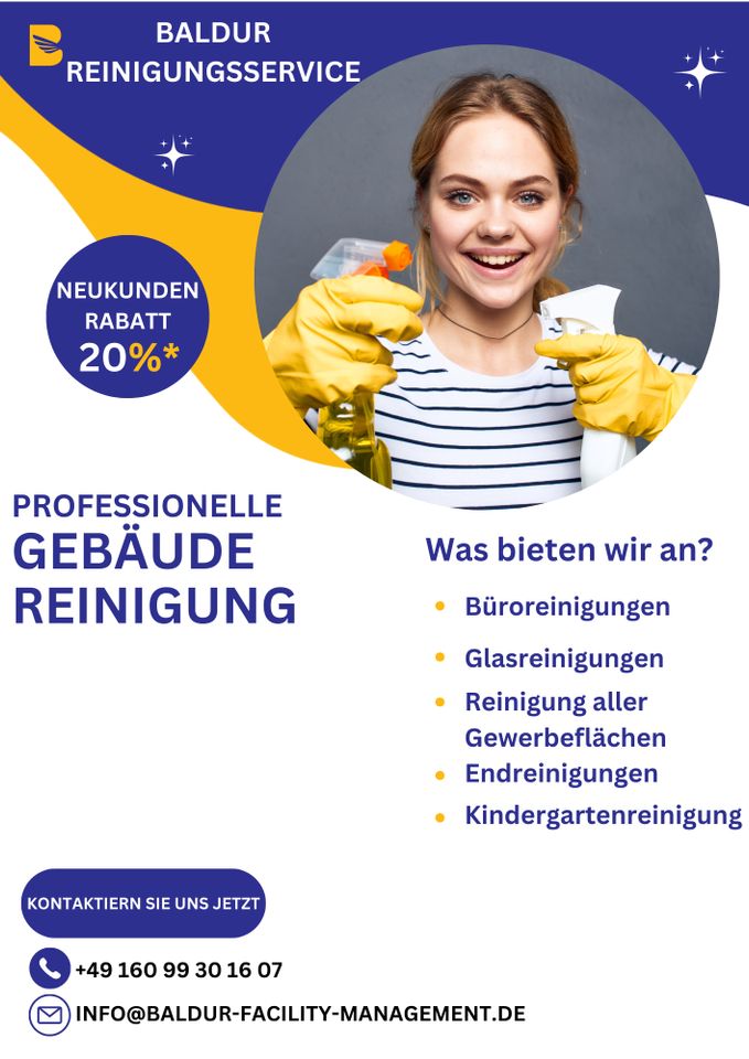 Professionelle Reinigung für Ihr Unternehmen- 20% Neukundenrabatt in Berlin