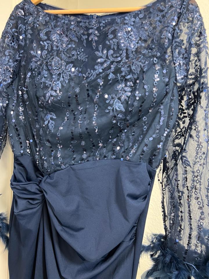 Abendkleid Abiye Elbise Stretch Kleid langarm mit Pailetten in Essen
