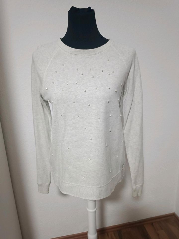 Street One Pullover Pulli Creme meliert Perlen Gr.36 Top Zustand in Wistedt