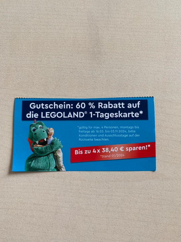 Legoland Günzburg Gutschein 60% Rabatt, für vier Personen in Straubing
