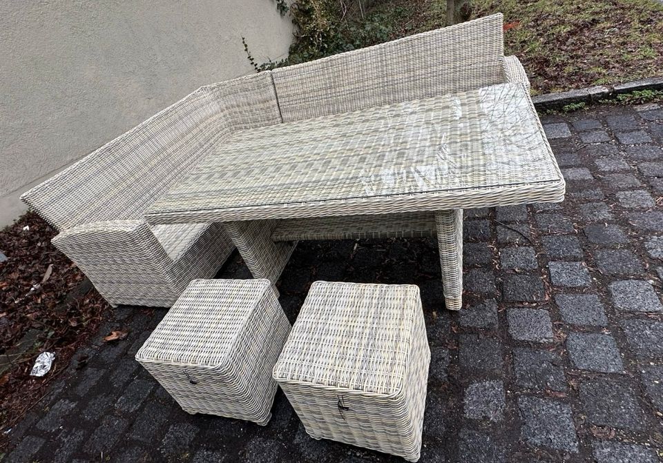 Hochwertige Rattan Lounge Garnitur für Garten oder Balkon in Augsburg