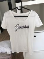 T-Shirt "GUESS" Größe L weiß mit Pailletten Druck Logo Damen Baden-Württemberg - Biberach an der Riß Vorschau