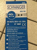 Schwaiger SAT Koaxialkabel (90 dB) - ca. 32 Meter Niedersachsen - Grünendeich Niederelbe Vorschau