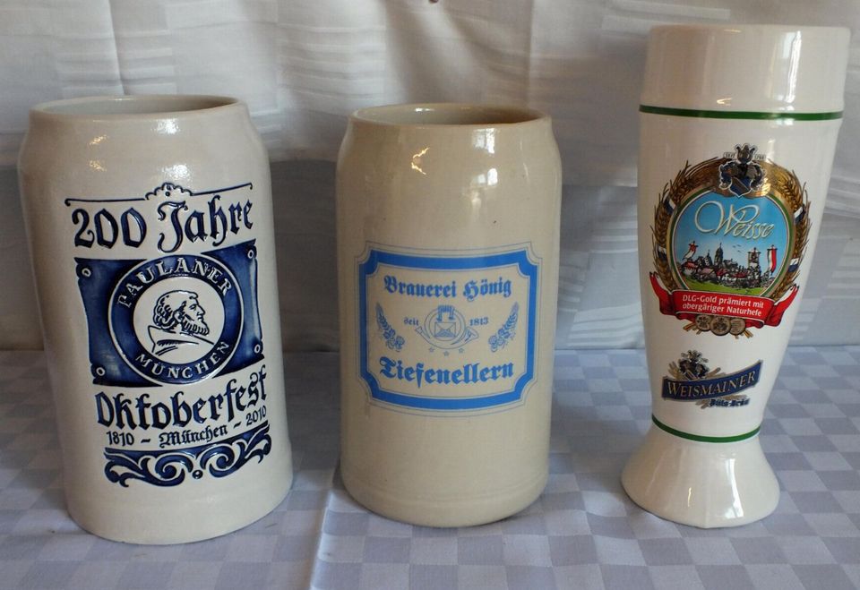 Verschiedene Bierkrüge in Thiersheim