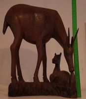 Holz Figur Oryx Antilope mit Jungtier aus dem Kongo geschnitzt Baden-Württemberg - Lorch Vorschau