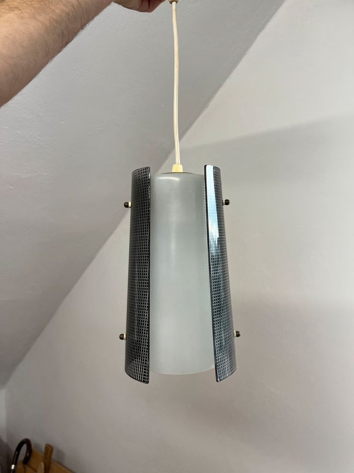 50er 60er Jahre Röhren Lampe Glas / Messing in Regnitzlosau