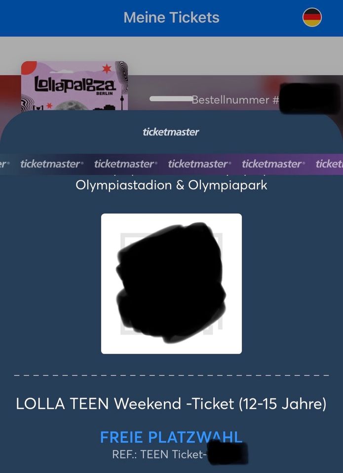 Lollapalooza Teen Weekend Ticket 129€  07.09. & 08.09.2024 Berlin in Biberach an der Riß