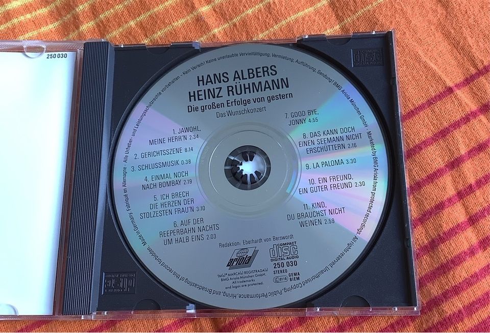 Hans Albers / Heinz Rühmann CD Die großen Erfolge La Paloma in Straubing