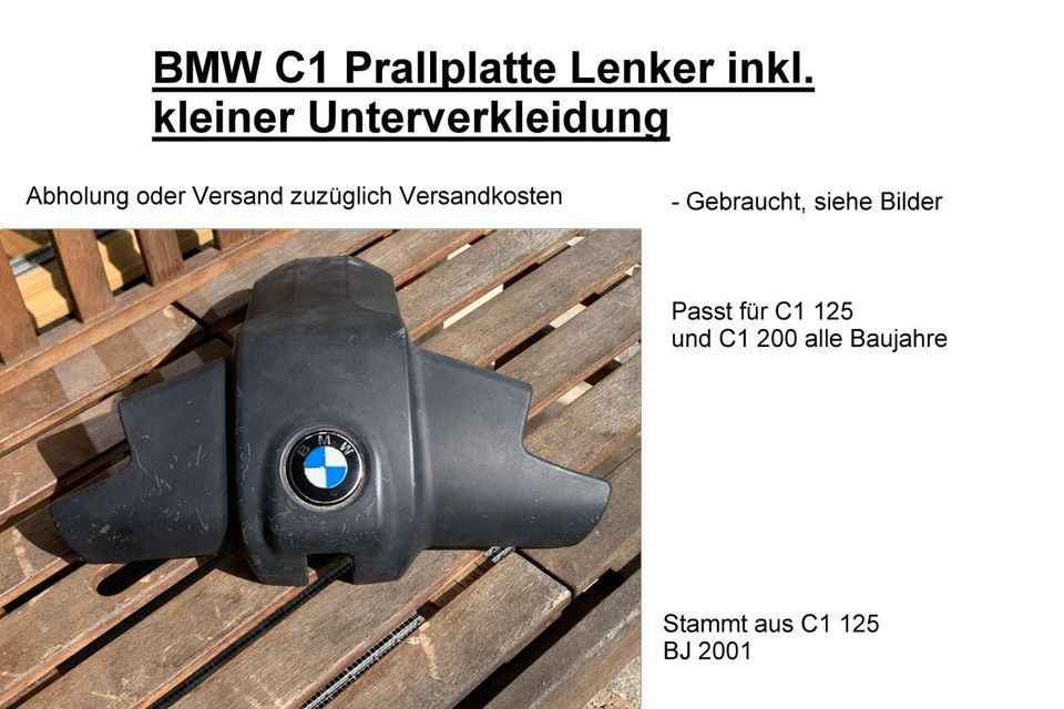 BMW C1 Prallplatte Lenker inkl. kleiner Unterverkleidung in Wilburgstetten