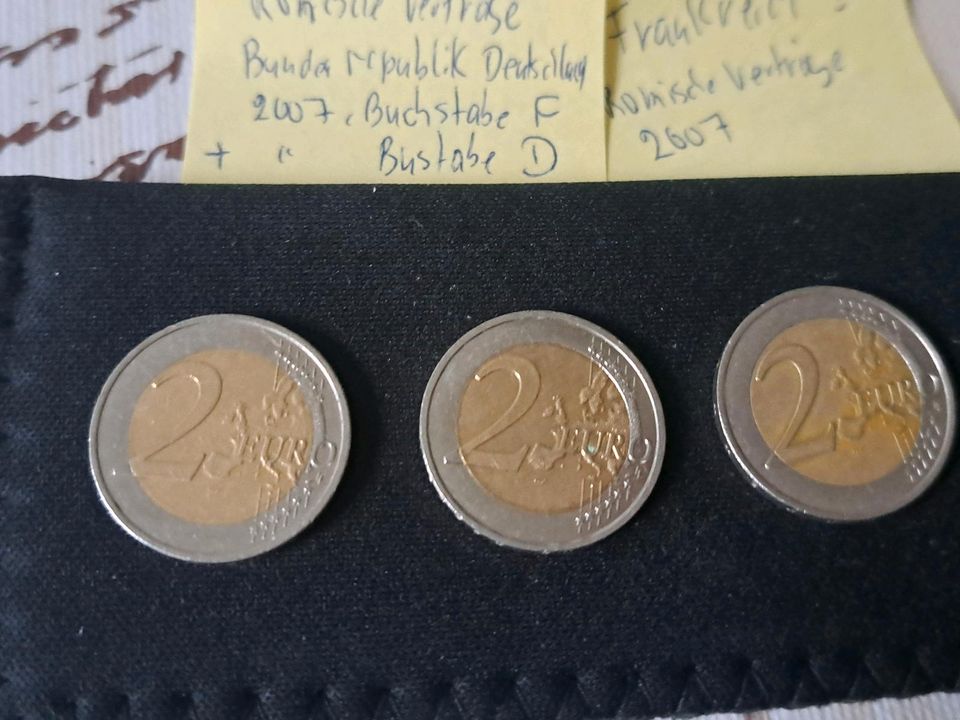 5 mal 2 € Münzen  RÖMISCHE VERTRÄGE in Falkensee