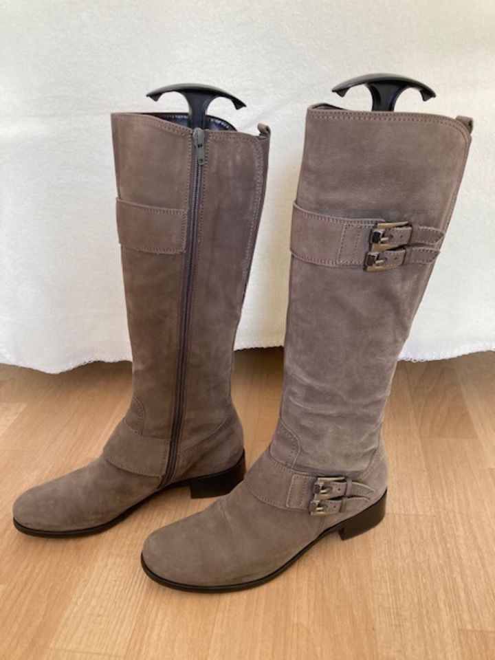 Elegante Gabor Stiefel Rauhleder, taupefarben, Gr. 38 in Wiesbaden