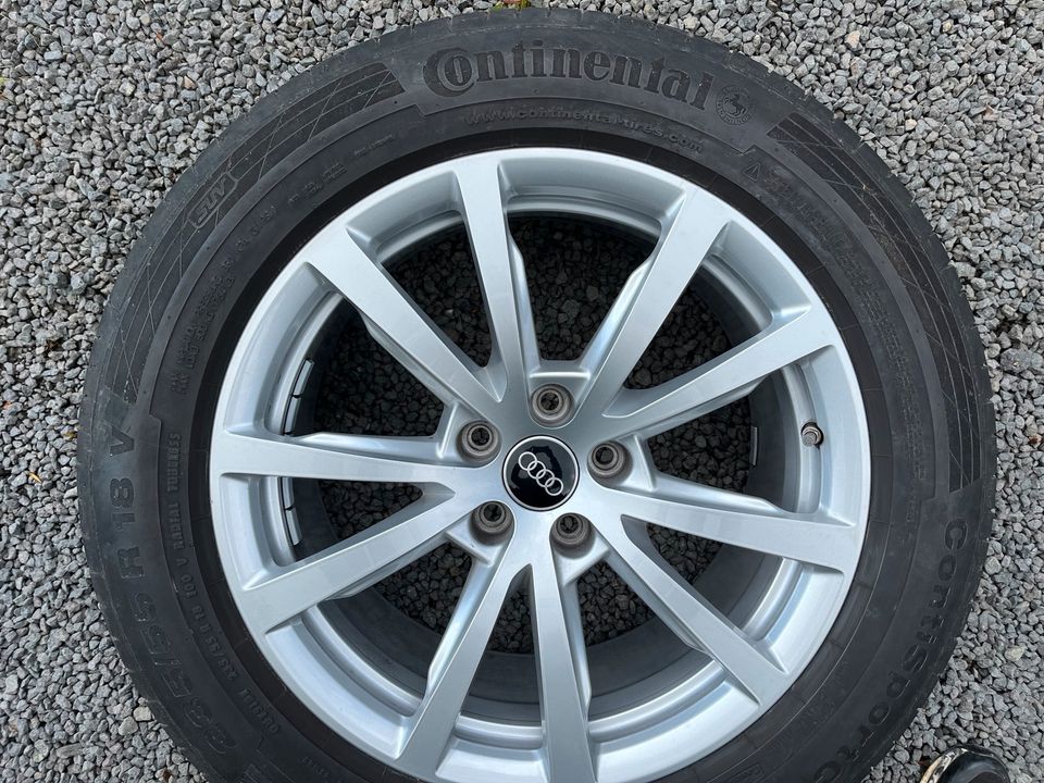 Audi Alu-Felgen mit Sommerreifen Conti 235/55 R18 100V in Simmerath