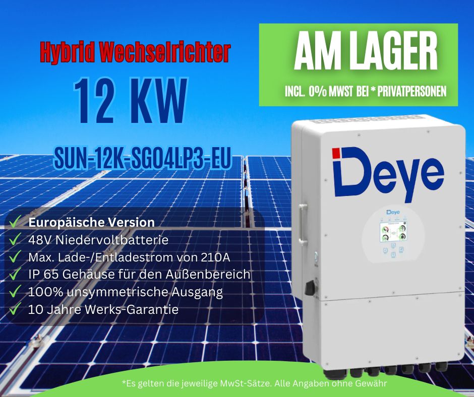 ✅ DEYE Hybrid Wechselrichter 12 KW ☀️ SUN-12K-SG04LP3-EU in Hildesheim